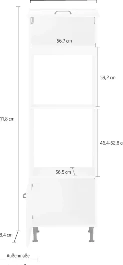 OPTIFIT Backofenumbauschrank »Elga« für Einbaumikrowellengerät, mit Soft-Close-Funktion, Breite 60 cm