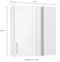 OPTIFIT Eckhängeschrank »Ahus« Breite 80 x 45 cm