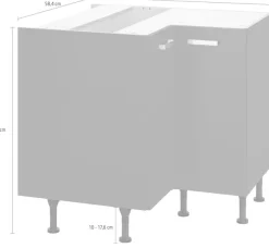 OPTIFIT Eckunterschrank »Parma« Breite 90 x 90 cm