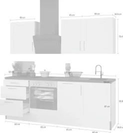 OPTIFIT Küche »Ahus« Breite 225 cm,wahlweise mit E-Geräten,MDF Fronten,Soft Close Funktion