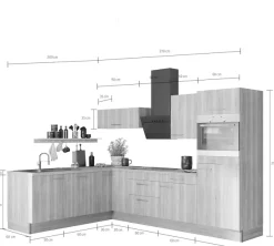OPTIFIT Küche »Klara« 200 x 270 cm breit, wahlweise mit E-Geräten