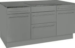 OPTIFIT Kücheninsel »Bern« Stellbreite 160x95 cm mit höhenverstellbaren Füßen, mit Metallgriffen