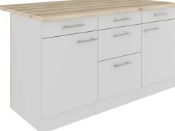 OPTIFIT Kücheninsel »Optifit« Breite 150 cm, 2 Türen, 3 Schubkästen, 2 Auszüge