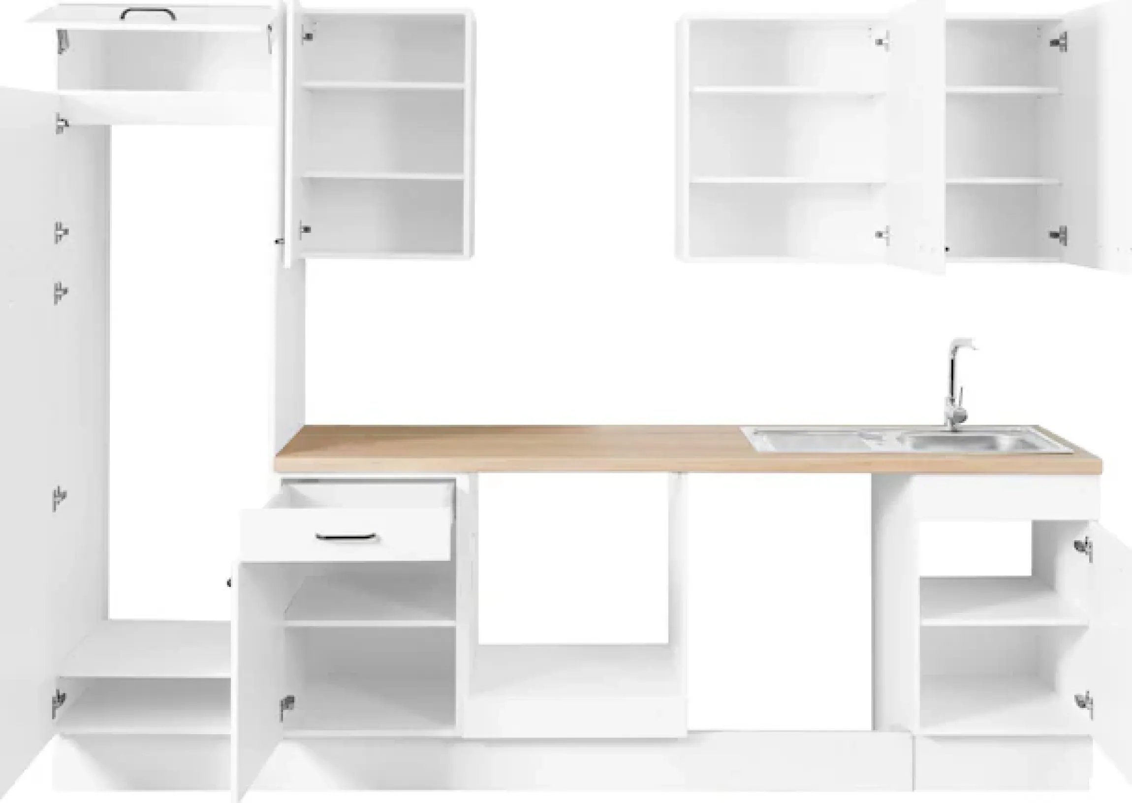 OPTIFIT Küchenzeile »Elga« Premium-Küche mit Soft-Close-Funktion, Vollauszug, Breite 280 cm
