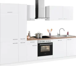 OPTIFIT Küchenzeile »Iver Breite 300 cm« mit Hanseatic E-Geräten, inkl. Kühlschrank
