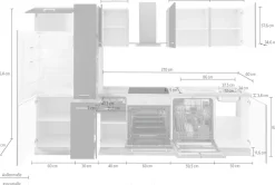 OPTIFIT Küchenzeile »Iver Breite 300 cm« mit Hanseatic E-Geräten, inkl. Kühlschrank