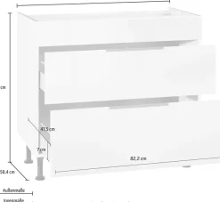 OPTIFIT Kochfeldumbauschrank »Tara« mit Vollauszug und Soft-Close-Funktion, Breite 90 cm
