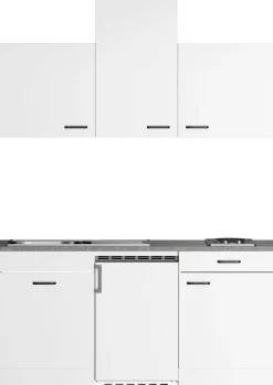 OPTIFIT Pantryküche »OPTImulti« Breite 170 cm, mit Unterbaukühlschrank und 2-Platten-Kochfeld