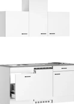OPTIFIT Pantryküche »OPTImulti« Breite 170 cm, mit Unterbaukühlschrank und 2-Platten-Kochfeld