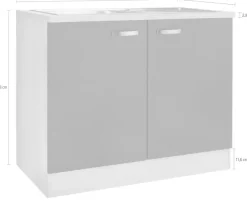 OPTIFIT Spülenschrank »Faro« , mit Metallgriffen, Breite 100 cm