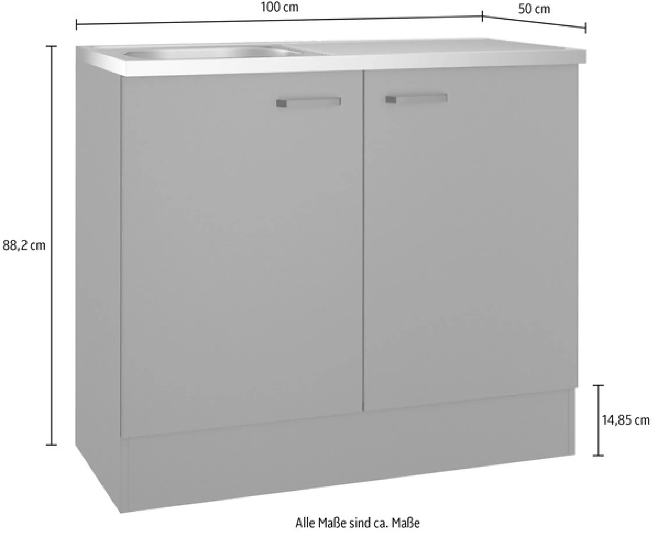 OPTIFIT Spülenschrank »OPTImulti« Breite 100 cm, Tiefe 50 cm, mit Spülenauflage