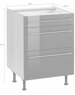 OPTIFIT Unterschrank »Bern« 60 cm breit, mit Schubkasten und 2 Auszügen,höhenverstellbare Füße