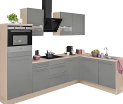 OPTIFIT Winkelküche »Bern mit Hanseatic-E-Geräten« Stellbreite 285x175 cm, mit Induktionskochfeld, Soft-Close