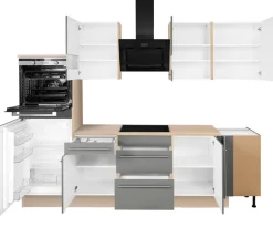 OPTIFIT Winkelküche »Bern mit Hanseatic-E-Geräten« Stellbreite 285x175 cm, mit Induktionskochfeld, Soft-Close