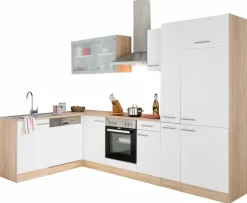 OPTIFIT Winkelküche »Kalmar« Stellbreite 300x175 cm, wahlweise mit E-Geräten, mit Arbeitsplatte