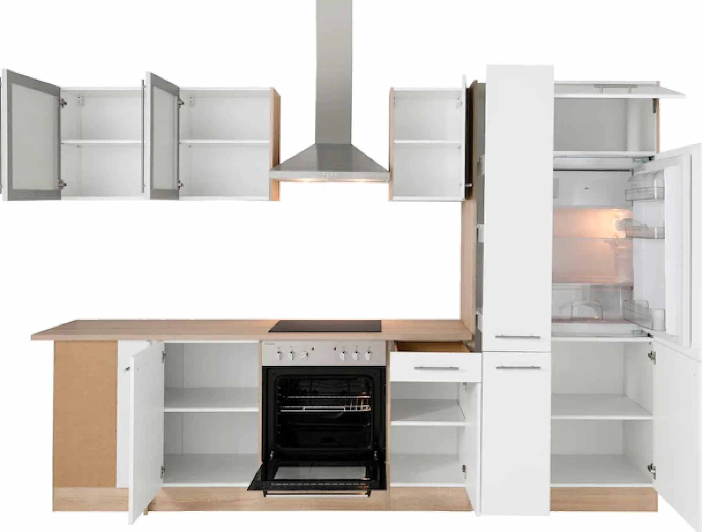 OPTIFIT Winkelküche »Kalmar« Stellbreite 300x175 cm, wahlweise mit E-Geräten, mit Arbeitsplatte