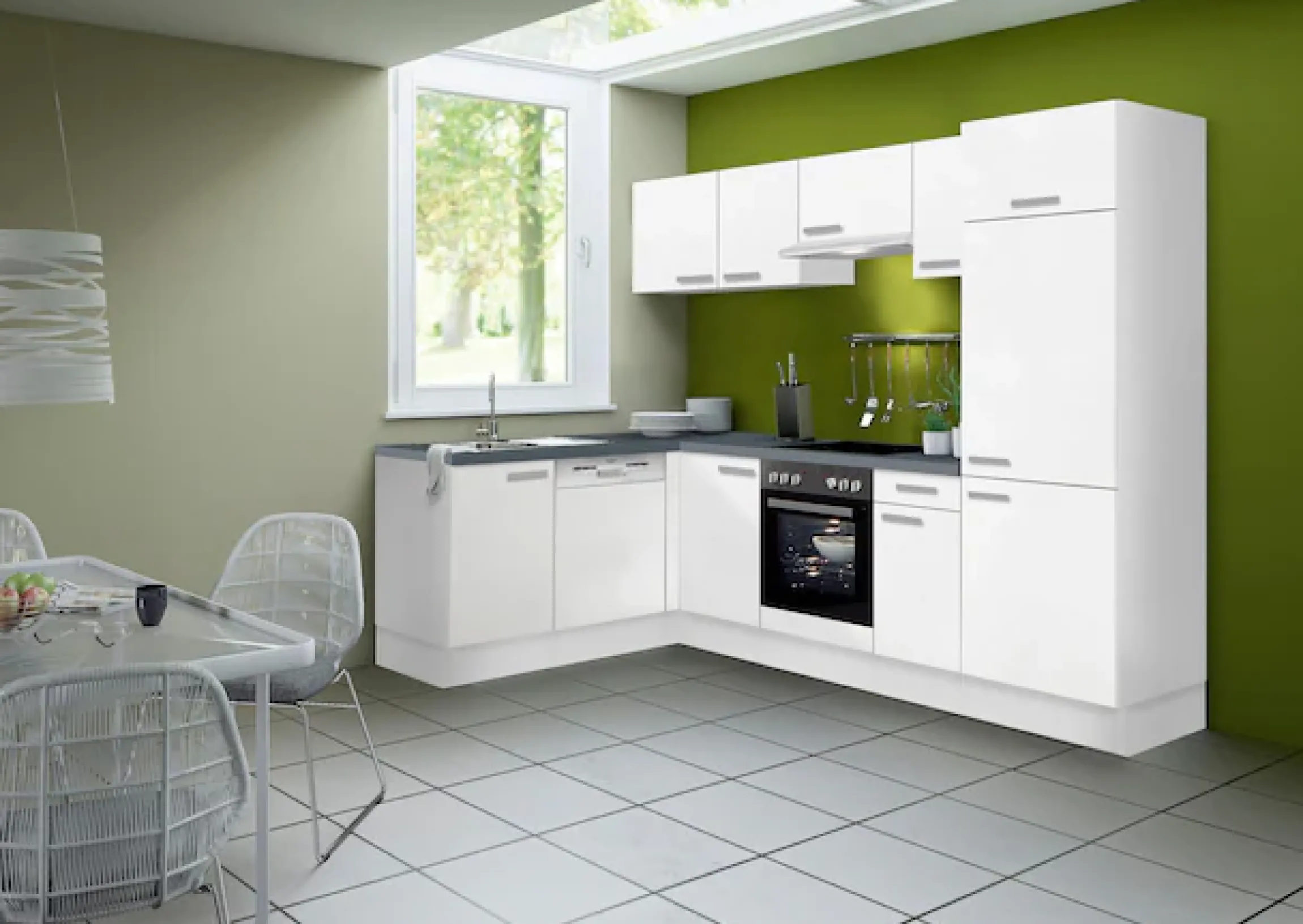 OPTIFIT Winkelküche »Odense« Stellbreite 275 x 175 cm, mit 28 mm starker Arbeitsplatte