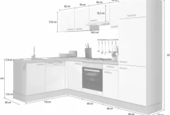 OPTIFIT Winkelküche »Odense« Stellbreite 275 x 175 cm, mit 28 mm starker Arbeitsplatte