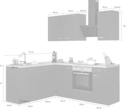 OPTIFIT Winkelküche »Parma« ohne E-Geräte, Stellbreite 215x175 cm