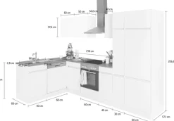 OPTIFIT Winkelküche »Roth« Stellmaße 300x175 cm, wahlweise mit E-Geräten, mit Apothekerschrank