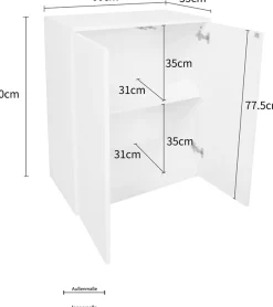 OTTO home Aktenschrank »Jarvie« Mehrzweckschrank, Push-to-open, 2 Fächer, 60x80 cm