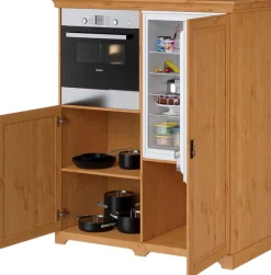 OTTO home Backofen/Kühlumbauschrank »Rügen« Breite 127 cm, Kiefer massiv, Nische für Kühlschrank