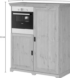 OTTO home Backofen/Kühlumbauschrank »Rügen« Breite 127 cm, Kiefer massiv, Nische für Kühlschrank