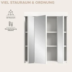 OTTO home Badezimmerspiegelschrank »MAOI, mit 3 Spiegeltüren, in verschiedenen Ausführungen erhältlich« Badmöbel, Badschrank, Schrankspiegel, Spiegel, Bad, Badezimmer