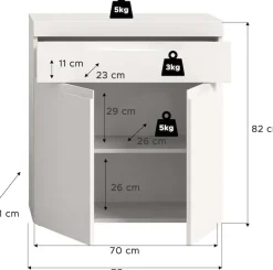 OTTO home Badkommode »MAOI, Breite 75 cm, 2 Türen, 1 Schubkasten, 2 Fächer« Badezimmerschrank, Schrank, Kommode, Midischrank, Bad, Badezimmer