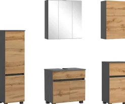 OTTO home Badmöbel-Set »BOZEN, 5-tlg. Unterbecken-Set - Midischrank«