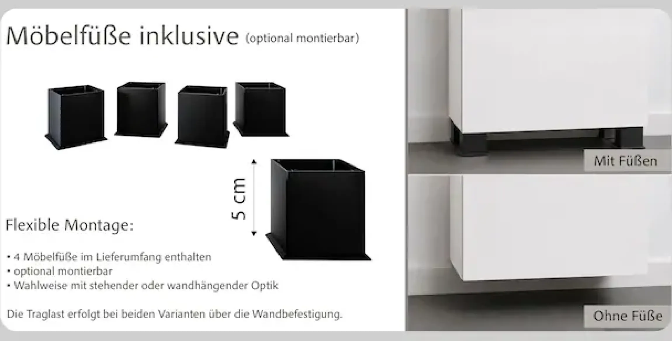 OTTO home Badmöbel-Set »BOZEN, 5-tlg. Unterbecken-Set - Midischrank«