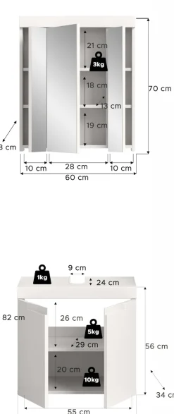 OTTO home Badmöbel-Set »MAOI, 2-teilige Badkombination, hochwertige MDF Front«
