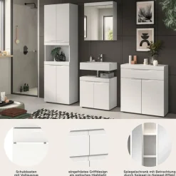 OTTO home Badmöbel-Set »MAOI, 4-teilige Badkombination, hochwertige MDF Front«