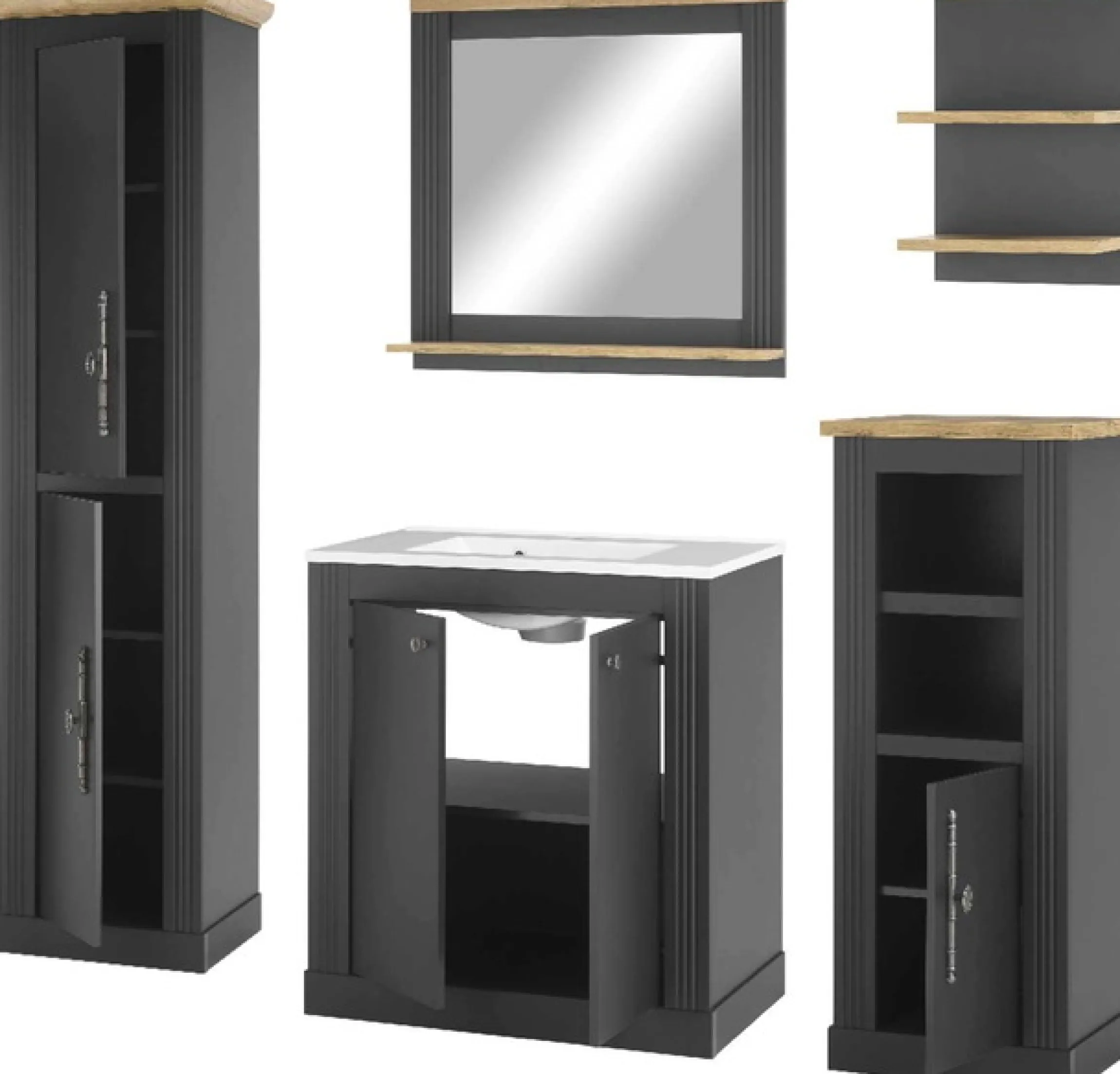 OTTO home Badmöbel-Set »WESTMINSTER, Bad im Landhausstil, 5-teiliges Badezimmer« 5 Stk. tlg.