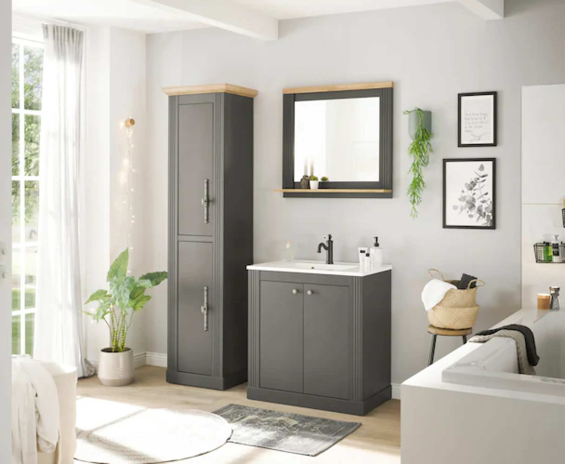 OTTO home Badmöbel-Set »WESTMINSTER, Bad im Landhausstil, 3-teiliges Badezimmer« 3 Stk. tlg.