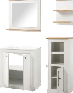 OTTO home Badmöbel-Set »WESTMINSTER, Bad im Landhausstil, 2-teiliges Badezimmer« 4 Stk. tlg.