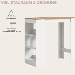 OTTO home Bartisch »NORDBY, Breite x Höhe: 105 x 103cm, 4 offene Fächer« Esstisch, Stehtisch, Tresentisch, Bistrotisch, Küchentisch