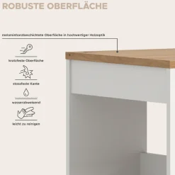 OTTO home Bartisch »NORDBY, Breite x Höhe: 105 x 103cm, 4 offene Fächer« Esstisch, Stehtisch, Tresentisch, Bistrotisch, Küchentisch