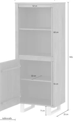 OTTO home Bücherregal »Lagos« aus schönem massivem Kiefernholz, grifflos, Breite 55 cm