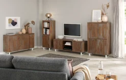 OTTO home Bücherregal »Lagos« aus schönem massivem Kiefernholz, grifflos, Breite 55 cm