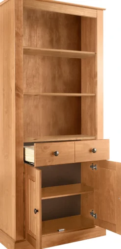 OTTO home Bücherregal »Liotta« mit 3 verstellbare Einlegeböden, 1 Schubkasten, massives Kiefernholz