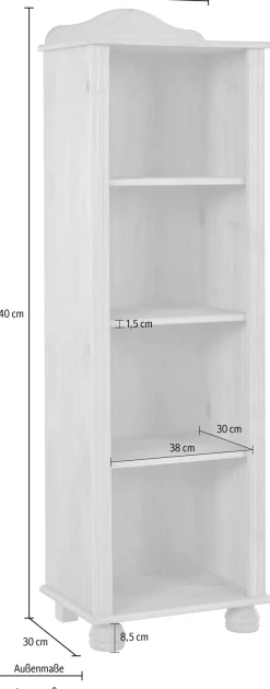 OTTO home Bücherregal »Mette« Mit 3 Einlegeböden, Höhe 140 cm