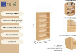 OTTO home Bücherregal »Soeren« aus massiver Kiefer, Tiefe 29 cm, FSC®-zertifiziert
