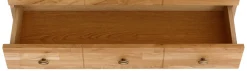 OTTO home Bücherregal »Soeren Eiche Regal mit 5 breiten Schubkästen in geteilter Optik« T/H: 80/29/220 cm, Eiche teilmassiv, FSC®, elegante Metallgriffe