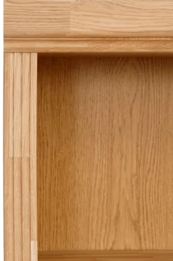 OTTO home Bücherregal »Soeren Eiche Regal mit 5 breiten Schubkästen in geteilter Optik« T/H: 80/29/220 cm, Eiche teilmassiv, FSC®, elegante Metallgriffe
