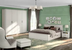 OTTO home Bettgestell »Evergreen, UV lackiertes MDF, FSC-zertifiziert, Made in Europe« optional passende Stauraumschubladen und Nachttische erhältlich,Holzbett im klassischen Landhaus Stil, 160x200cm Liegefläche