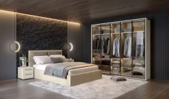 OTTO home Bettgestell »Opera, 160 oder 180 x 200 cm Liegefläche« mit Lattenrost, Bettkasten, Gasdruckfeder, gepolstertes Kopfteil