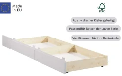 OTTO home Bettschubkasten »Luven« 2 Stk. tlg. aus massiver Kiefer, 2 Stück, passen perfekt unter das Bett Luven
