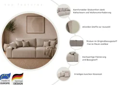 OTTO home Big-Sofa Mega-Sofa wahlweise in Cord oder Bouclé, mit Federkern & 6 Zierkissen