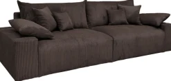 OTTO home Big-Sofa Mega-Sofa wahlweise in Cord oder Bouclé, mit Federkern & 6 Zierkissen